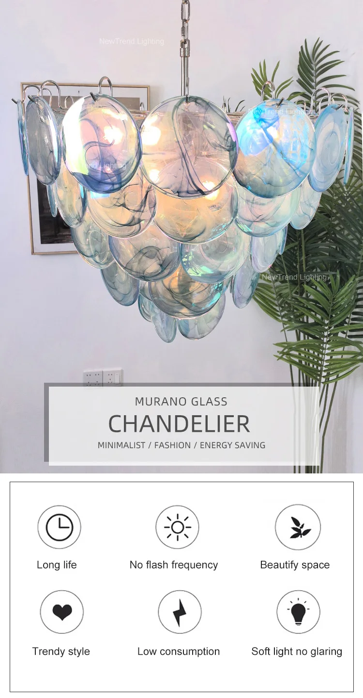 cpl 446 post modern creative murano glass chandelier italian designer style led pendant light for bedroom-0