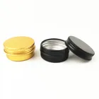 Tin Container 10g Black Aluminum Cosmetic Jar 0.3OZ Empty Metal Gold Aluminum Tin Container With Screw Lid