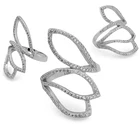 Ring 925 Trendy Ornate Style Large Ring Silver 925 With Clear Zircons Cocktail Party Ring Set For Women