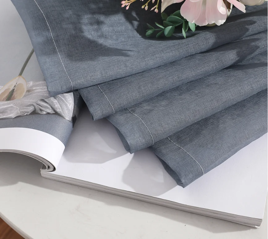 Amazon hot sales simple Nordic style gradient color window sheer curtain ready made