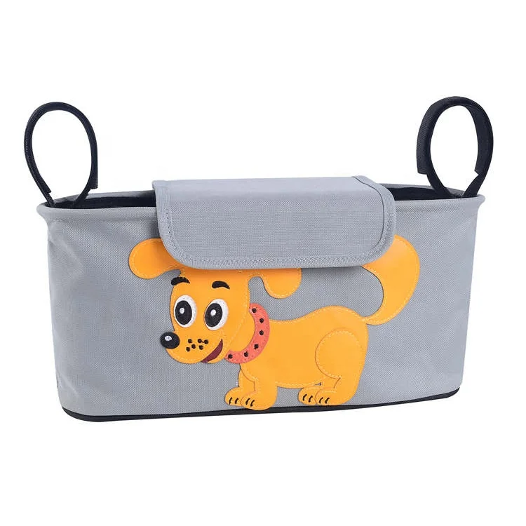 New Arrival Large Capacity Fabric Baby Diaper Bag Insulated Cup Holders Baby Stroller Organizer Bag