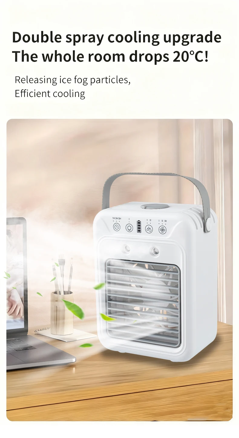Usb Rechargeable Air Conditioner, Portable, Battery, Plastic - detail 12