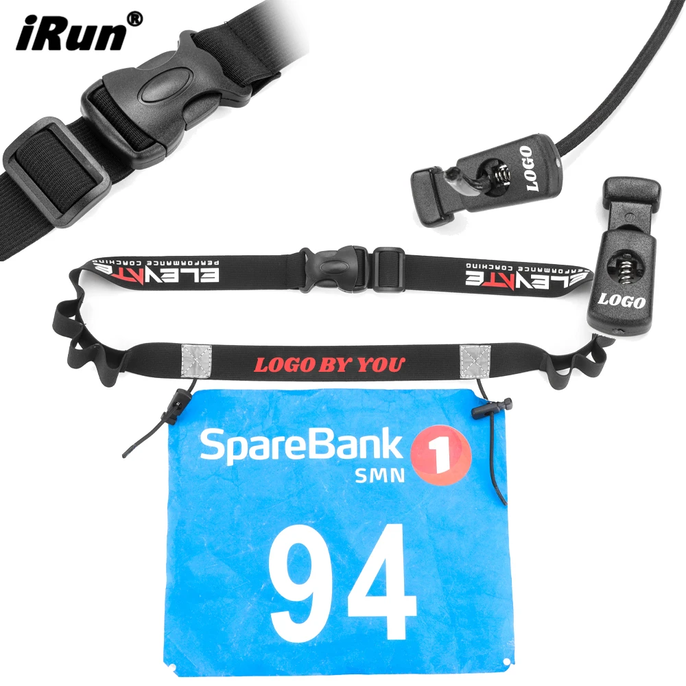 iRun Competition Race Belt Number Bibs Holder Triathlon Running Marathon Elastic Sports Custom Race Bib Belt