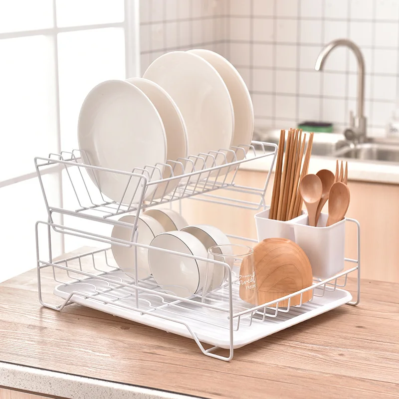 Dish Drying Rack Rustproof Sink Dish Rack and Drainboard Set