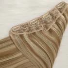 Hair Extension Double Drawn Halo Hair Extension 100% Human Hair Brown Color