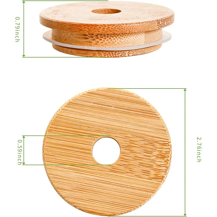 Customized logo wooden covers bamboo lid smooth sealed glass jar lids