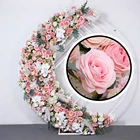 Wedding DKB Wedding Decoration Customized Flower Wall Backdrop Moon Shape DIY Backdrop