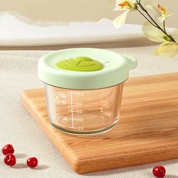 Freezer reusable 4 oz glass jar small glass storage containers baby food jars with silicone lid