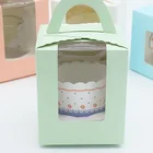 Boxes Containers With 50 Pack Portable Cupcake Boxes Containers With PVC Window Candy Box