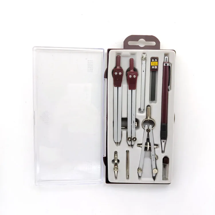 All in One Professional 9pcs Mathematical Instruments Geometry Set Maths Set for Drawing