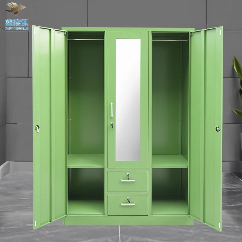 Guangzhou foshan factory direct sale Factory supply almirah wardrobe metal wardrobe closet cupboard wardrobe