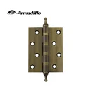 Hinge Finial 4 Ball Bearing Satin Bronze Brass Butt Door Hinge With Decorative Steeple Finial