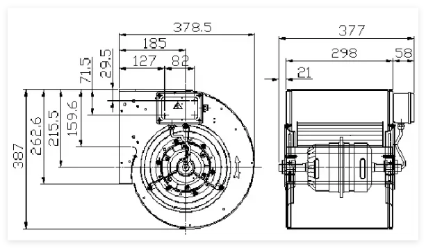 Inlet Centrifugal Cooling Fan, DDM, 9-9, E6G3603, 3F - detail 6