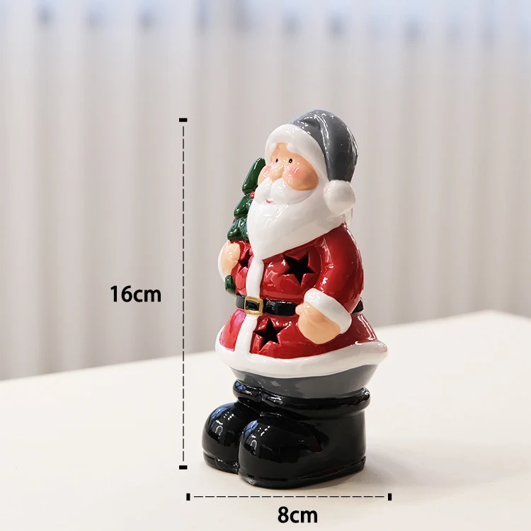 Led Doliomitic Santa Claus custom ceramic Santa Claus staute Christmas figurine