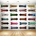 Vintage Decorative Retro Metal Sign Wholesale Embossed Retro Vintage Decorative Bar Tin Metal Arrow Sign