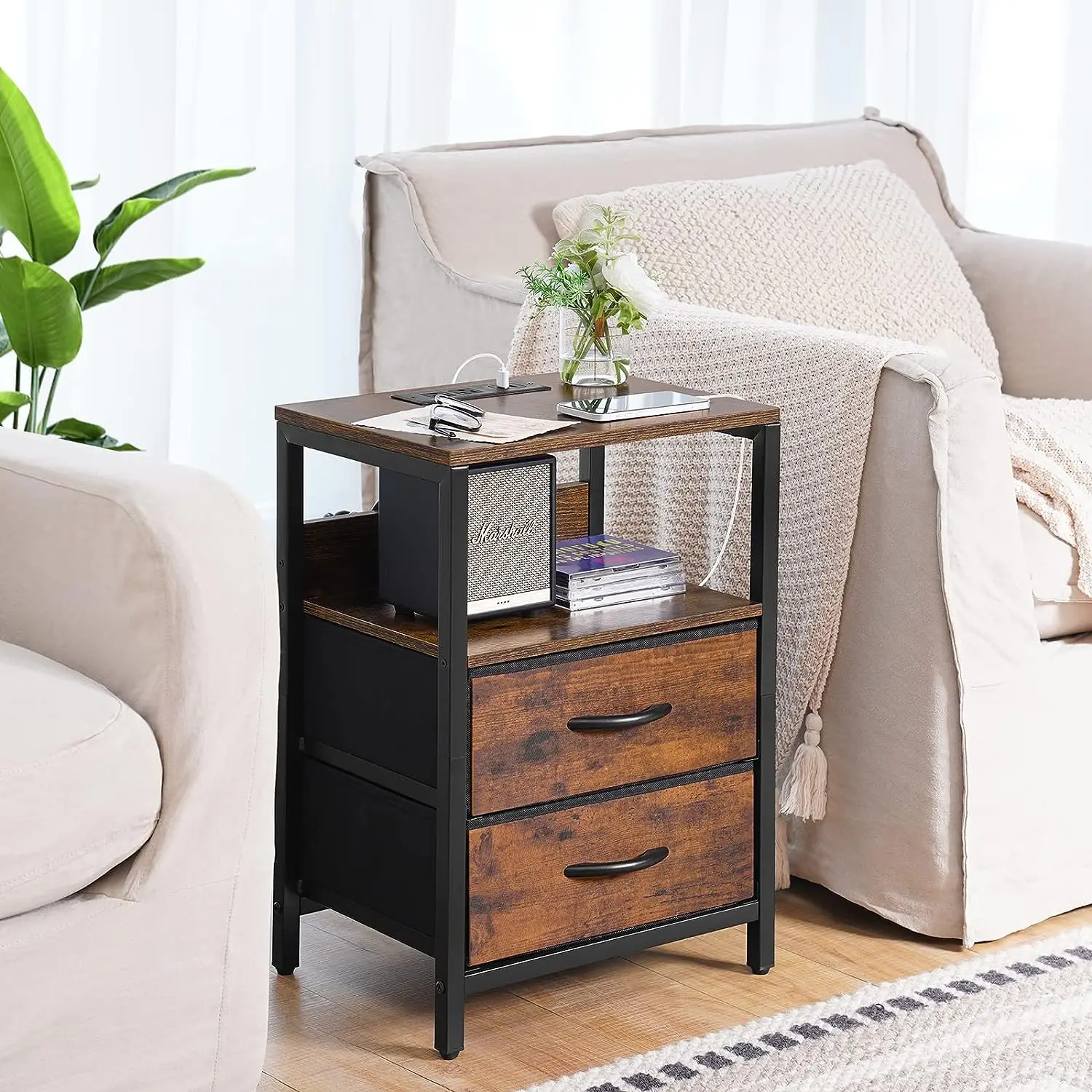 YQ Wholesale Drawers Shelves Entryway Storage Stable Metal Frame Living Room Storage Cabinet Furniture for Living Room