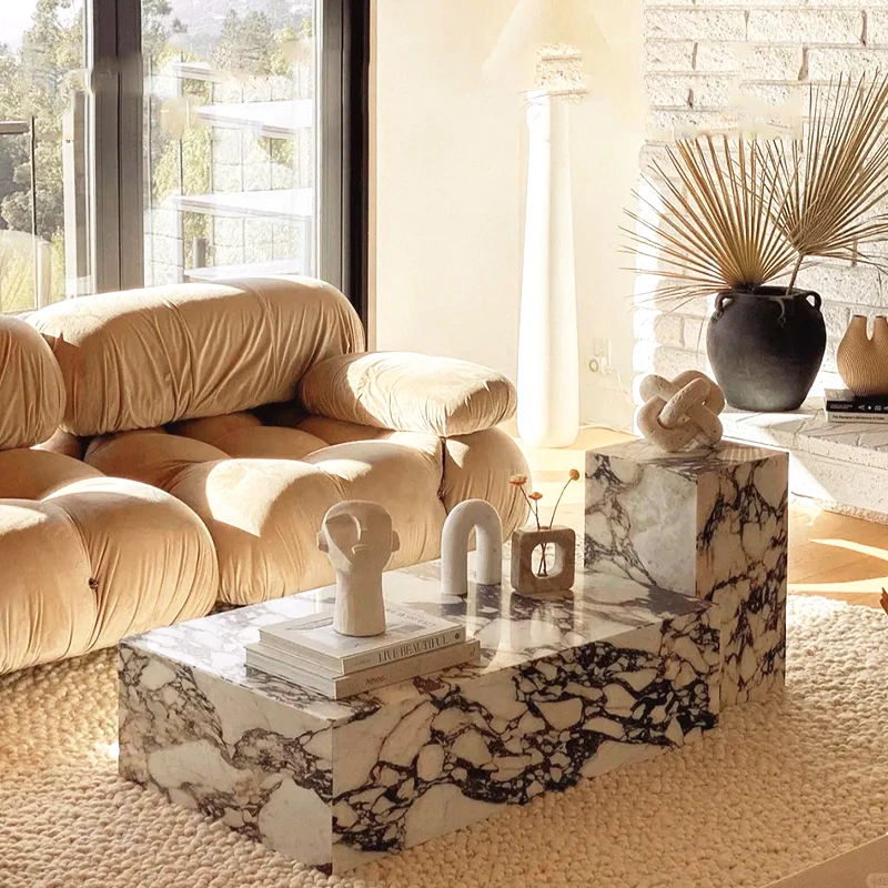 product luxury modern polished natural calacatta viola marble table living room customized coffee low plinth indoor marble side table-4
