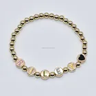 Bead DIY Personazlied Name Words Enamel Initial Pisa Bead Disc Letter Bracelet
