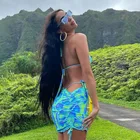 Bikini 2021 Contrast Color Mini Brazilian 2 Piece Bikini Set With Skirt Designer Print Swim Wear For Women