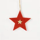 Star Decoration Wholesale Black Red Star Tree Hanging Wooden Ornaments For Christmas Custom Decorations