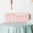 Pink Decoration Easter Gifts New Easter Gift Wooden Pink Rabbit Plate Personalized Decoration Easter