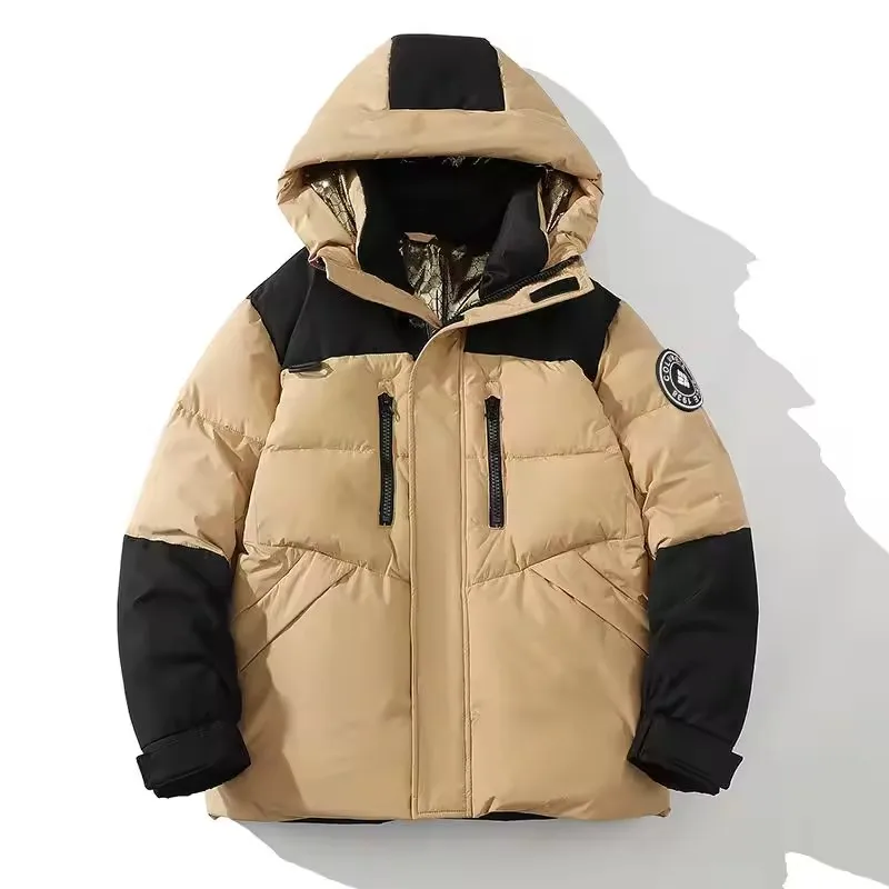 Men's Short Down Windproof Thickened Winter Wool Blend Men's Down Jacket Winter Outdoor Oversized custom Puffer Jacket Men