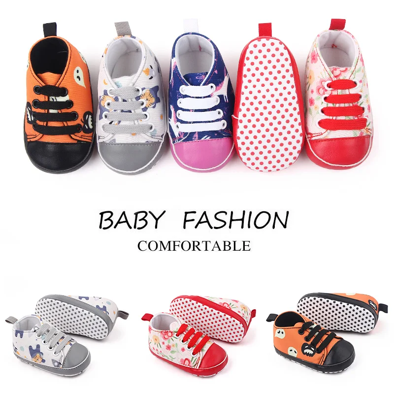 Hot selling high quality cheap canvas baby toddler newborn infant shoes sneakers unisex supplier
