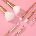 Make Brushes Gold 8pcs Glitter Make Up Brushes Cosmetic Makeup Diamond Brushes With Clear Cylinder Case Tube
