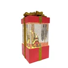 Animanted 3D Village Figurine Christmas Decoration Luminous Snow Globe European