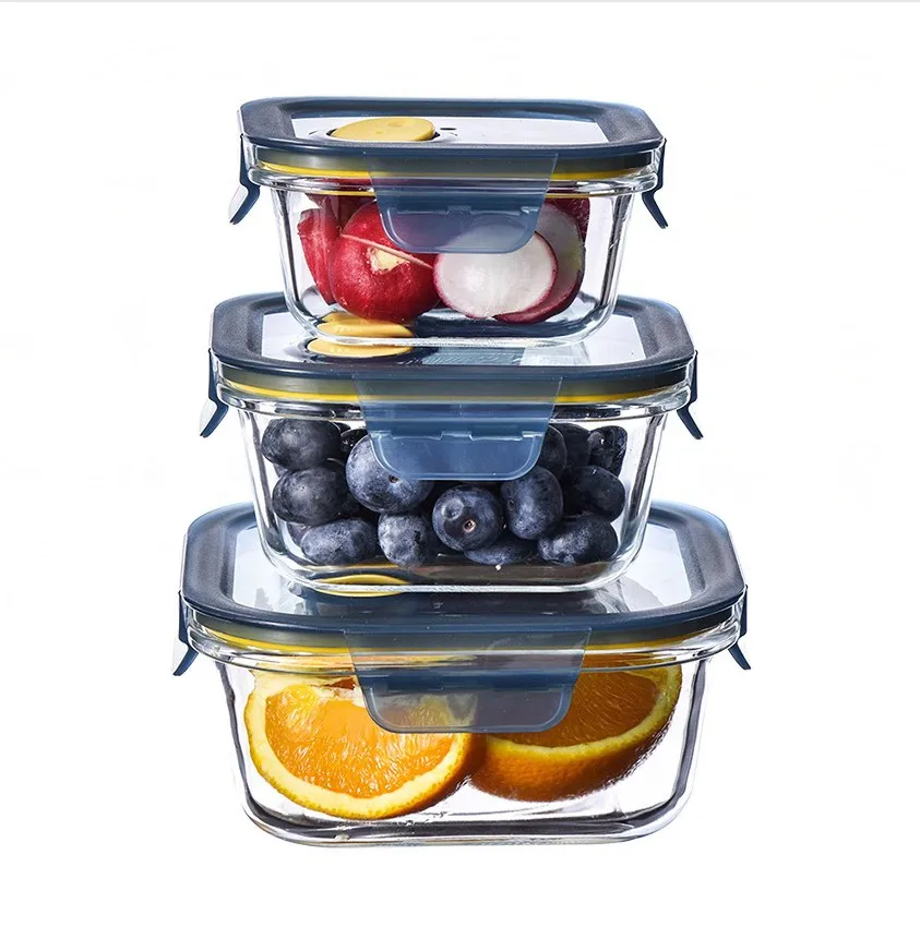 Glass Food Storage Containers with Lids Airtight Glass Bento Boxes with BPA Free
