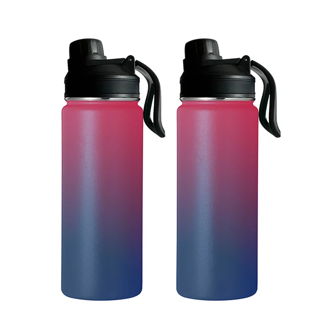 BPA Free 18oz/560ml Drink Water Bottle Stainless Steel Sport Flasks With Straw Cap and Spout Cap