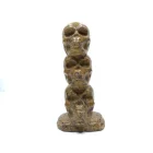 Jade Wholesale Natural Crystal Gold Silk Jade Hand Carved 3 Skulls Healing Crystal Decorative Craft