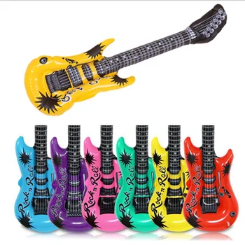 Party music Accessories Rock Star 6 color Waterproof Instrument toys Inflatable Electric Guitar