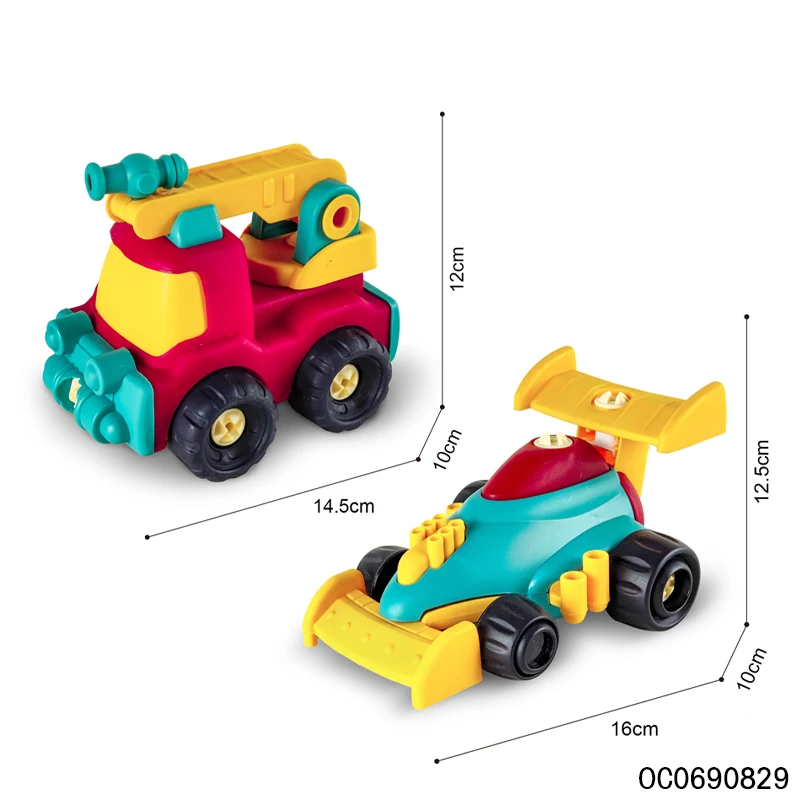 Montessori screw toys assembly plastic model toys cars and trucks diy kits