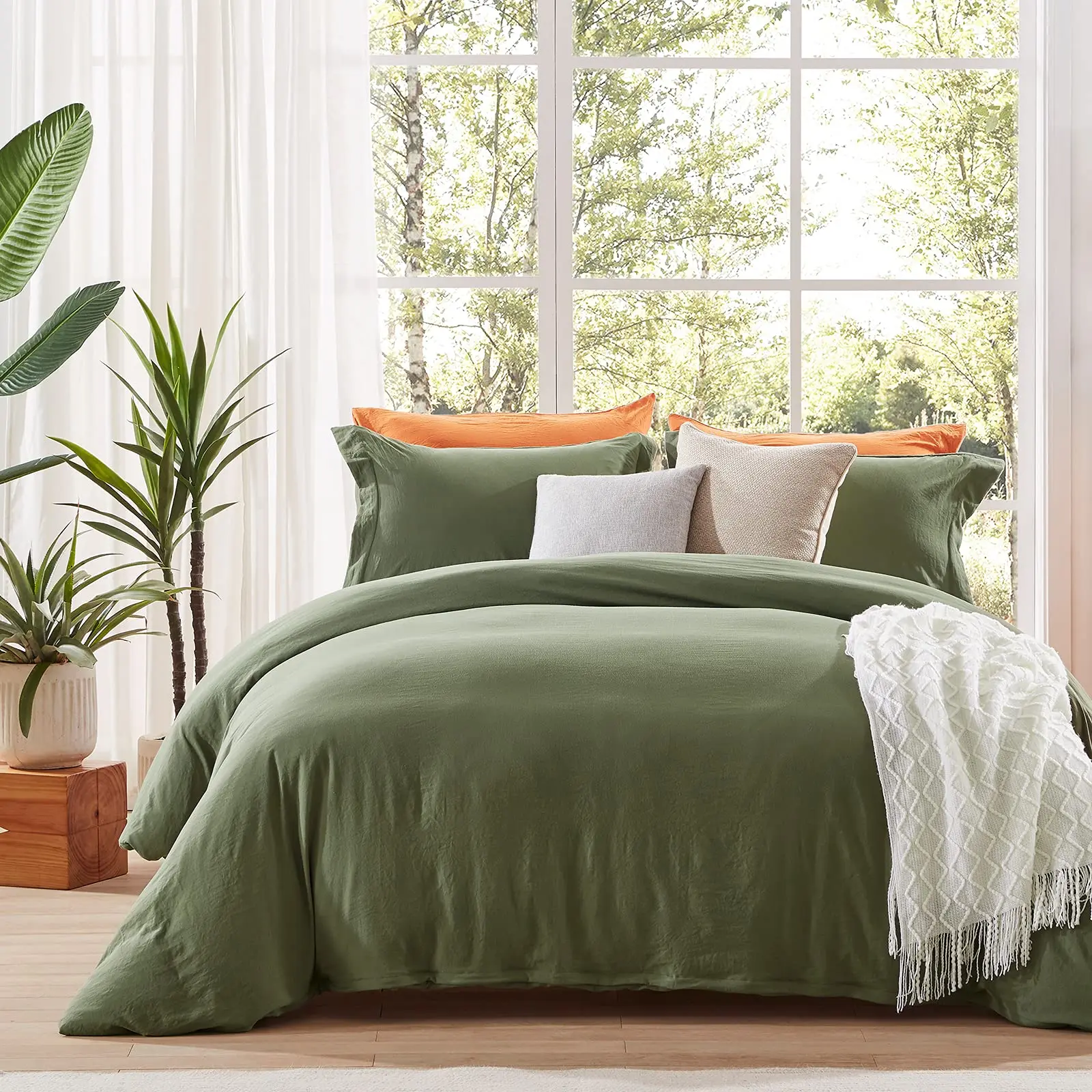 olive green double duvet set