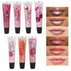Sample Free Wholesale Private Label Vendor Custom Logo Clear Fruit Nude Glitter Plumping Gloss Lip Gel Lip Gloss