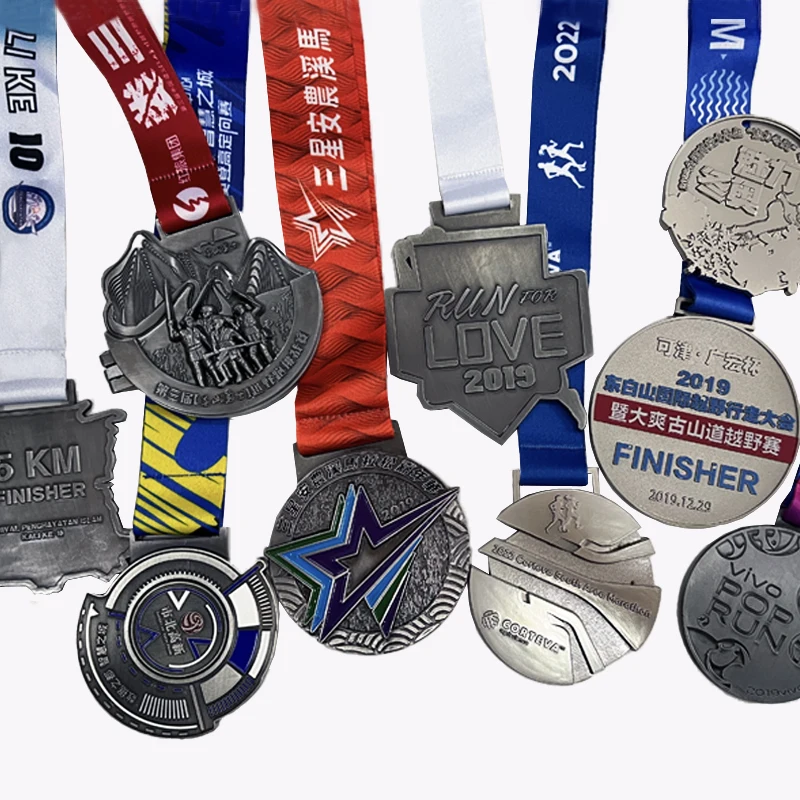 Wholesale Cheap Design Your Own Blank Zinc Alloy 3D Gold Award Marathon Running Custom Metal Sport Medal manufacture
