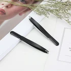 Tweezers With Eyebrow Tweezers Customized Personalized High Quality Slanted Black Eyebrow Tweezers With Comb