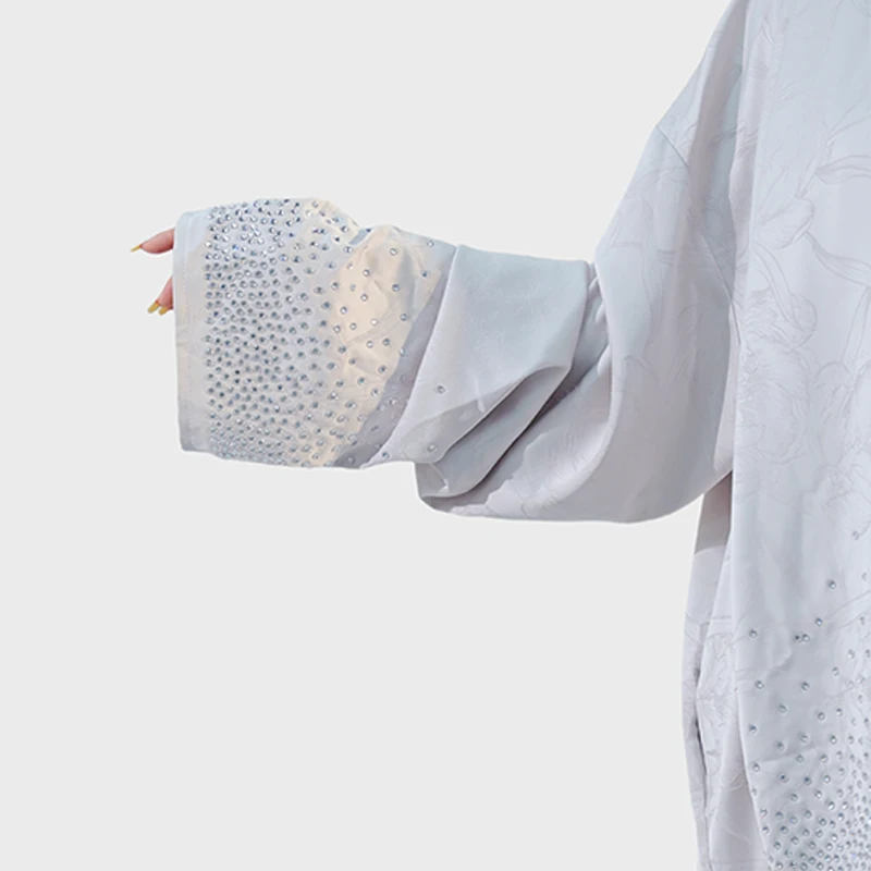 2025 Elegant Modest Handmade Open Kimono Abaya Luxury Dubai Islamic Dress for Women for Eid Turkey Traditional Muslim Clothing supplier