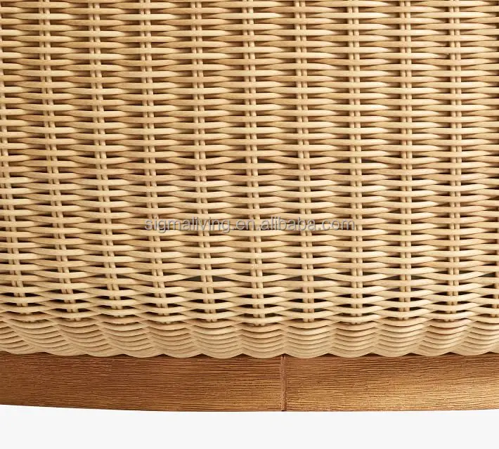 Wicker garden sets table outdoor furniture all-weather wicker drum coffee table