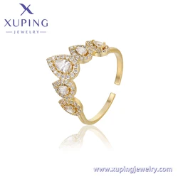 YM R-260 Xuping Jewelry is elegant and elegant, Crown Style Diamond Set 14K Gold Ring for Ladies with Open Ring