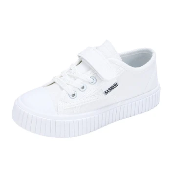Children's Canvas Shoes 2024 Summer Student Little White Shoes Boys Athletic Casual Board Shoes Girls Breathable Sneakers