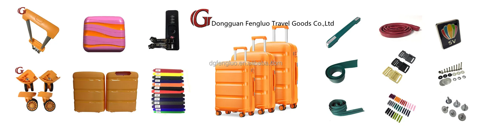 Advanced 100% PP  hard luggage shell factory direct  plastic suitcase accessories 14' 20"24"28" custom color