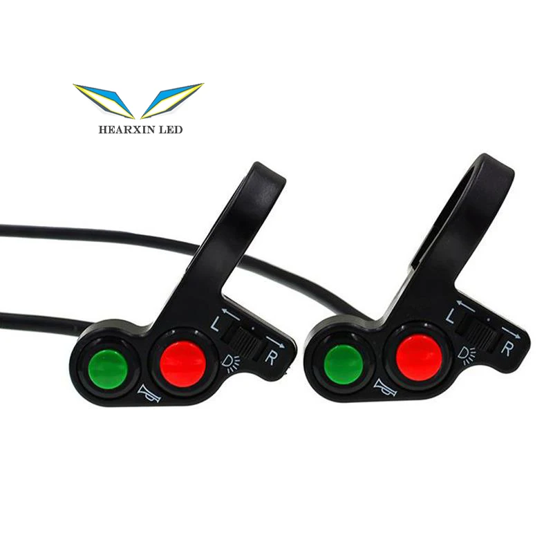 Horn Turn Signal Light ON/OFF Control Switch Motorcycle 7/8 Handlebar ATV Scooter Offroad 