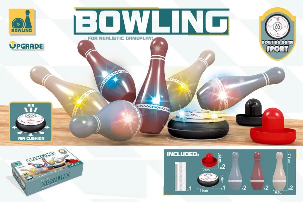 EPT Hot Selling Pretend Play Children Sport Simulate Bowling Game Toy For Children With Light