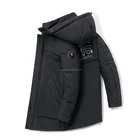 Coat CMJY2037 Black Hoodie Puffer Padded Warm Winter Long Coat Men