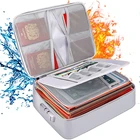 Multi-Layer Portable Fireproof Document Safe Bag With Lock File Storage Organizer