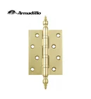 Hinge Finial 4BB Gold Plated Brass Butt Hinge With Crown Finial