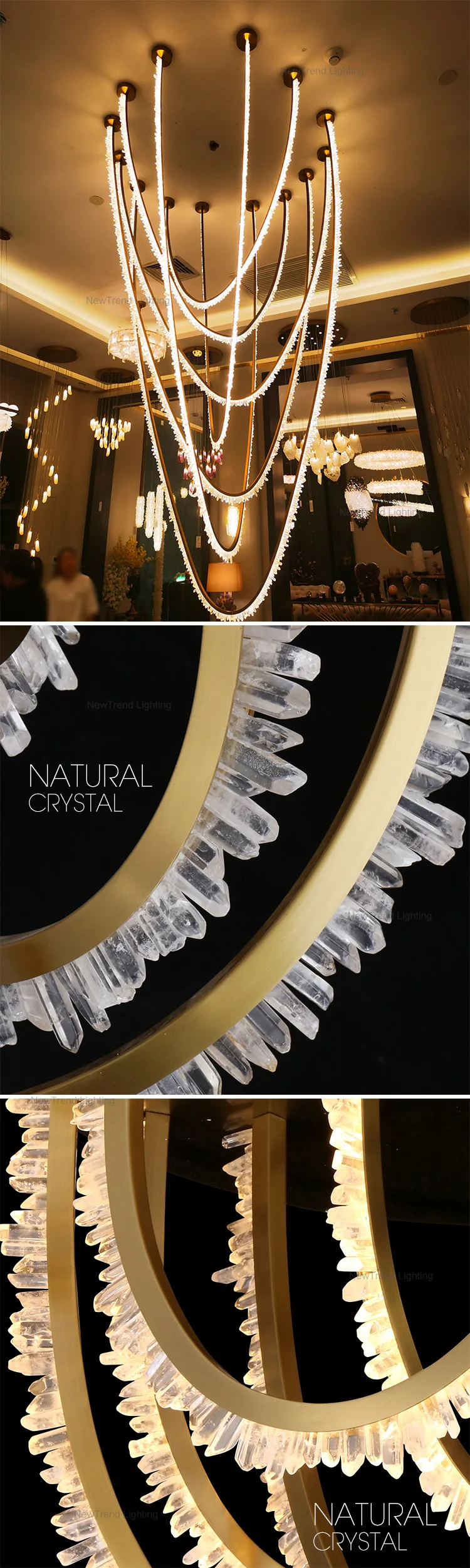 CPL-143 Contemporary Hotel Lobby Villa Salon Indoor Decoration Chandelier Custom LED Crystal Pendant Light manufacture