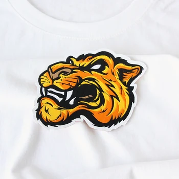 Factory Free sample custom clothing patchesr tactical anime Tiger Head 3D Clothing Exterior Label